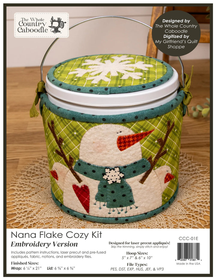 The Whole Country Caboodle Nana Flake Cozy Kit - Embroidery