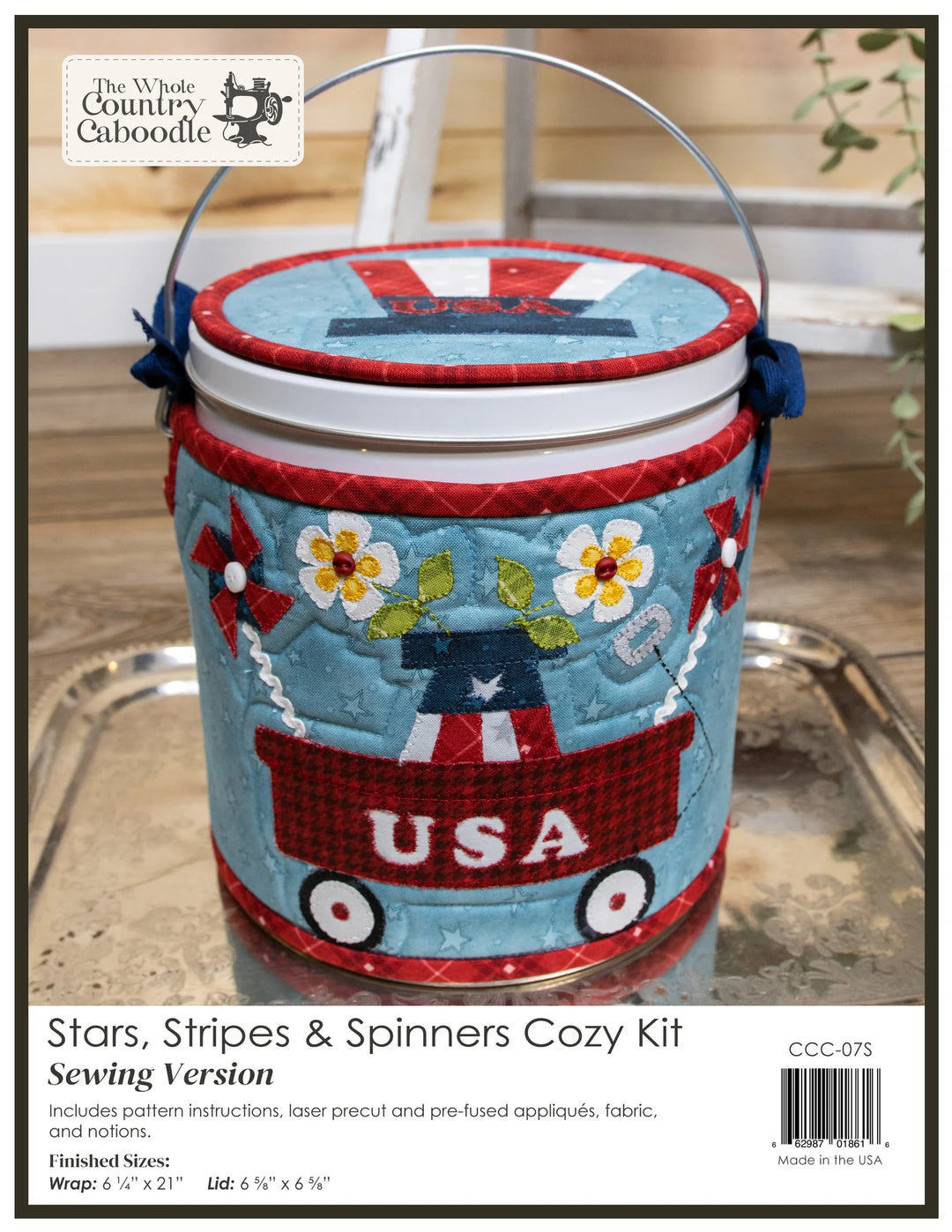 The Whole Country Caboodle Stars, Stripes, & Spinners Cozy Kit - Sewing