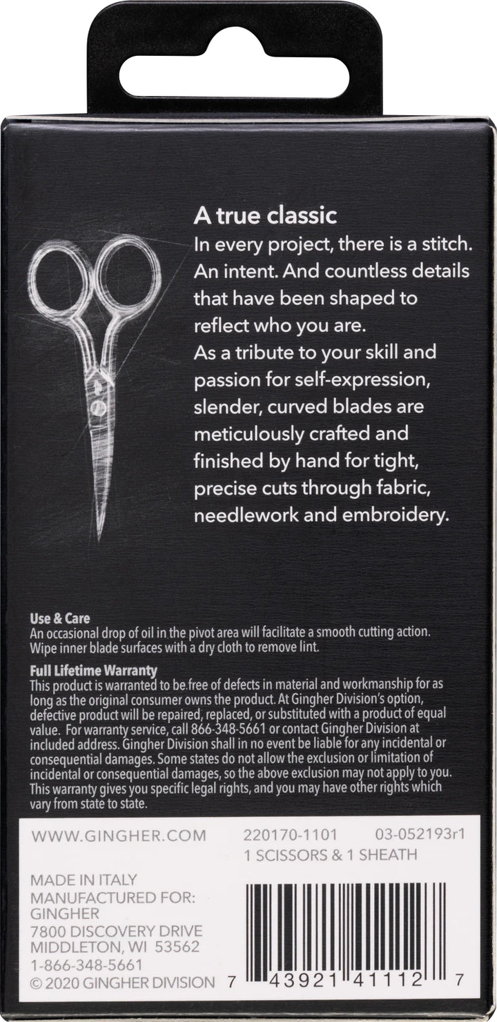 Gingher 4'' Curved Embroidery Scissors