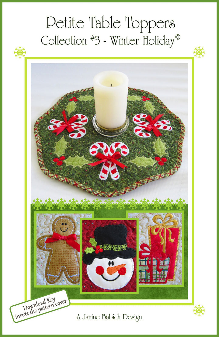 Petite Table Toppers Col 3- Winter Holiday Machine Embroidery