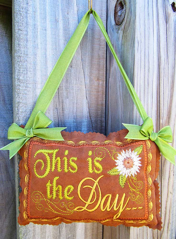 Autumn Blessings Mini Hanging Pillows Machine Embroidery