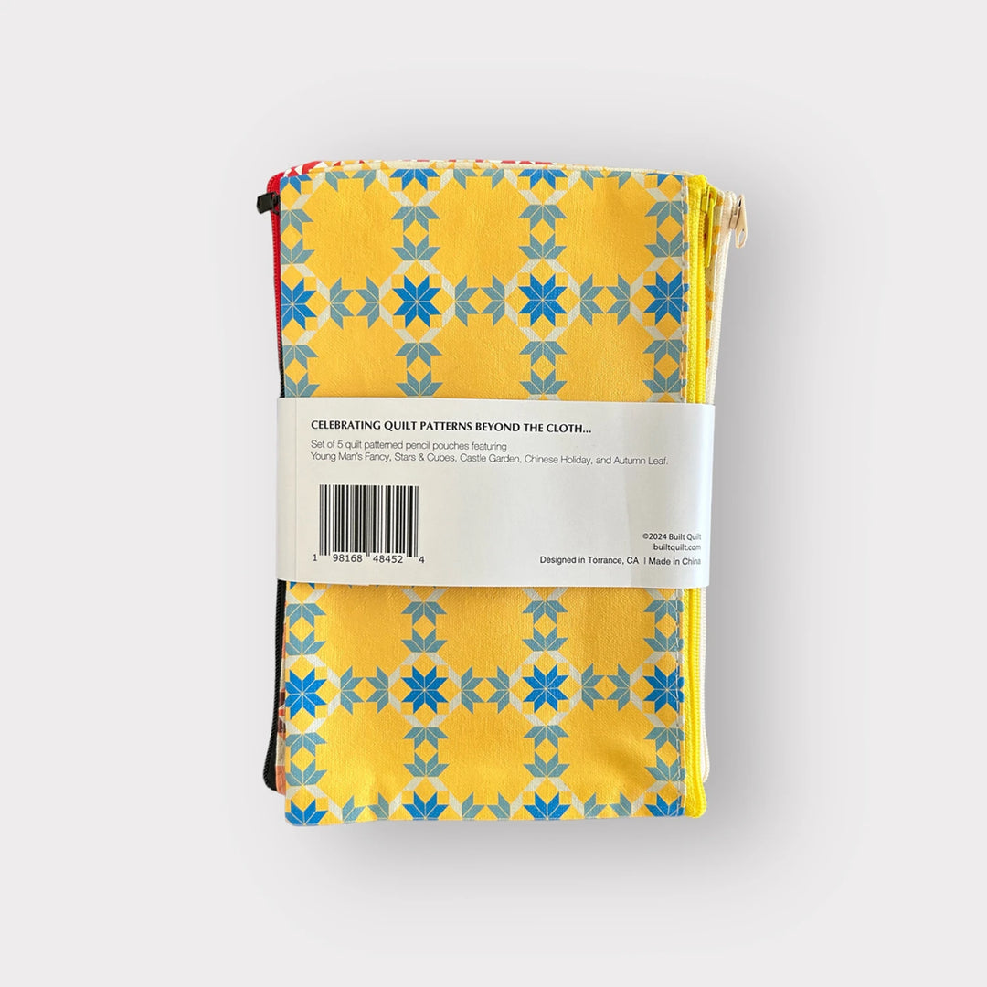 Classic Quilts Pencil Pouches Set of 5