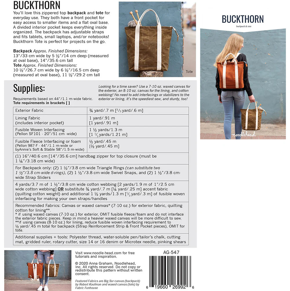 Buckthorn Backpack & Tote