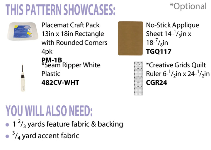 Cut Loose Press Easy Peasy Placemats with Pockets
