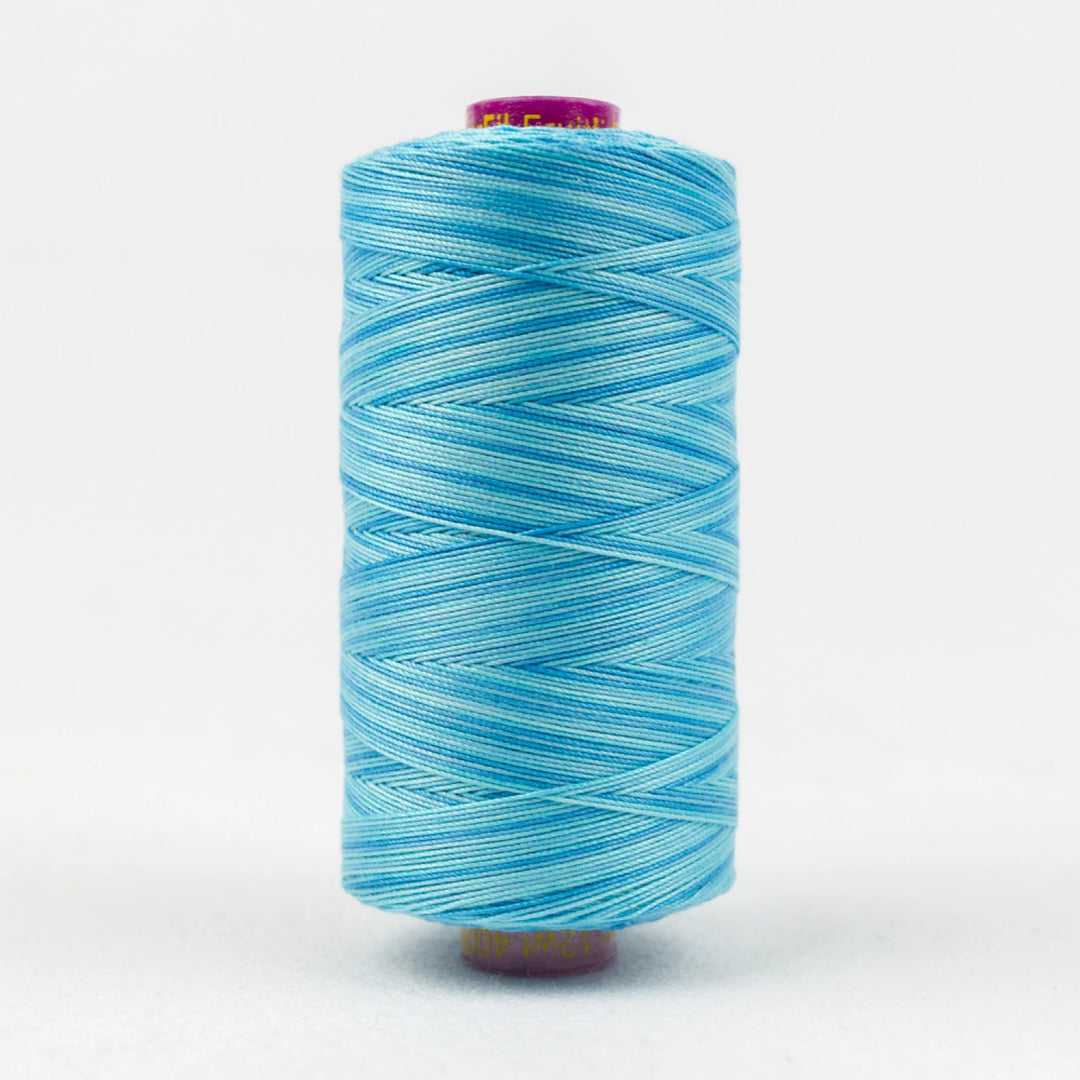 Fruitti Variegated 12wt Cotton Thread 400m Sea Blue