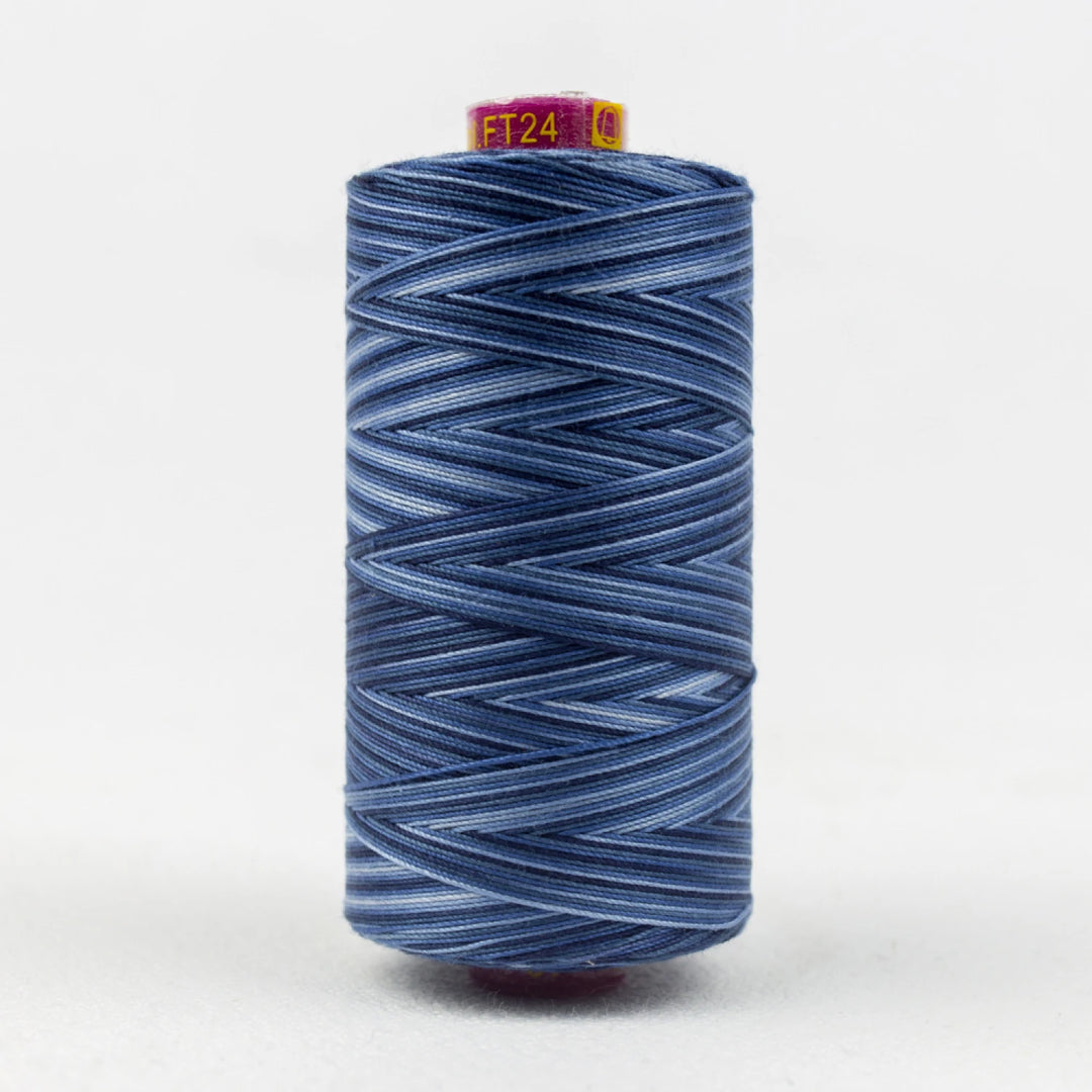 Fruitti Variegated 12wt Cotton Thread 400m Blue Night