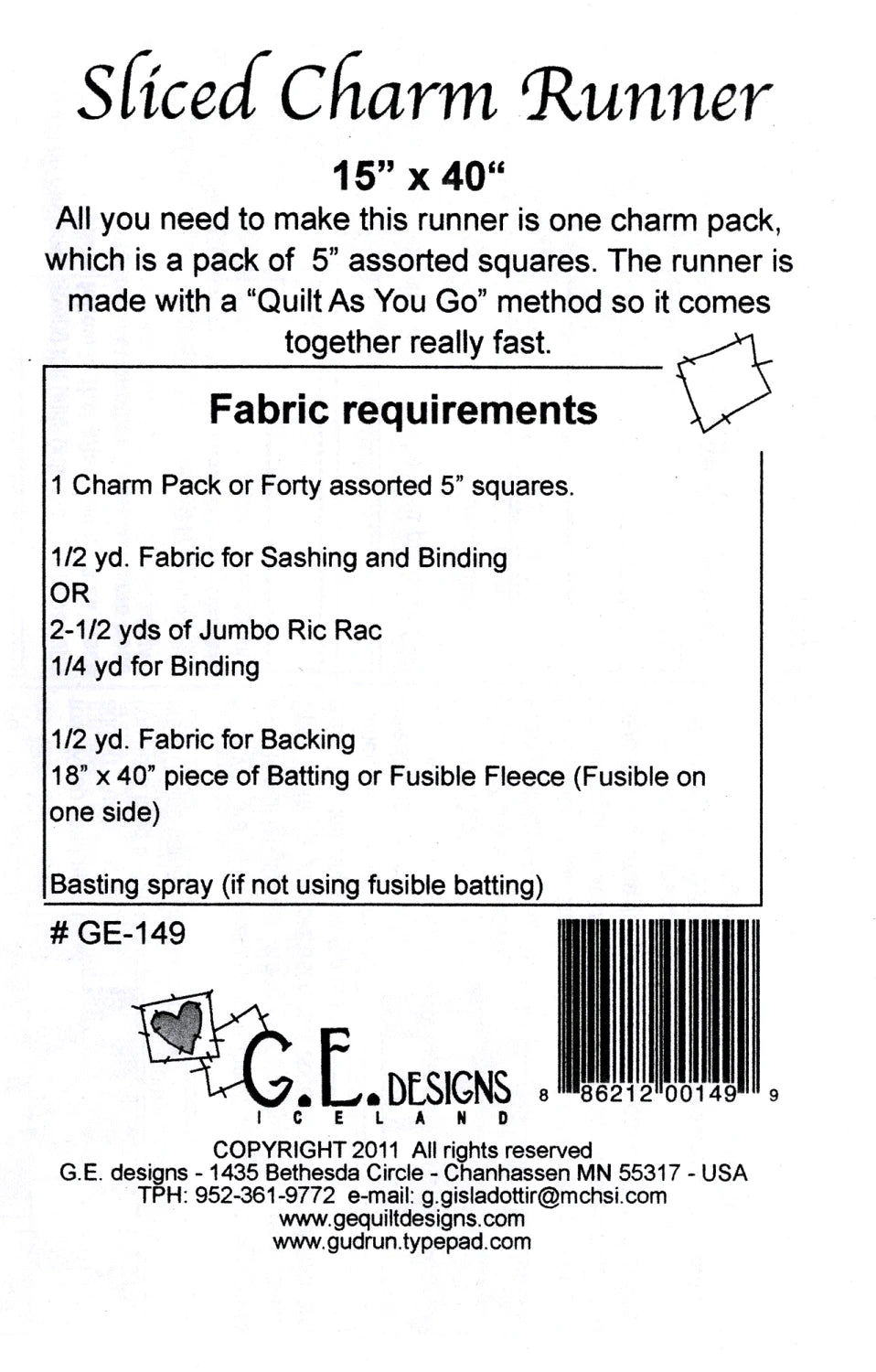 Sliced Charm Runner - Quilt As You Go