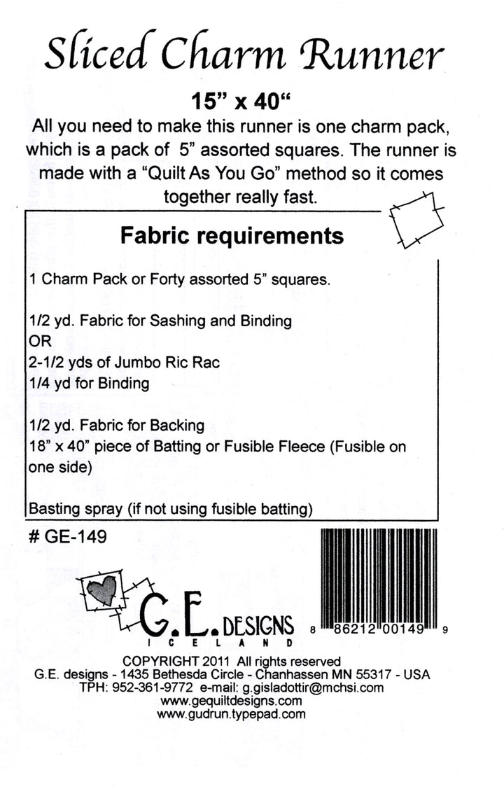 Sliced Charm Runner - Quilt As You Go