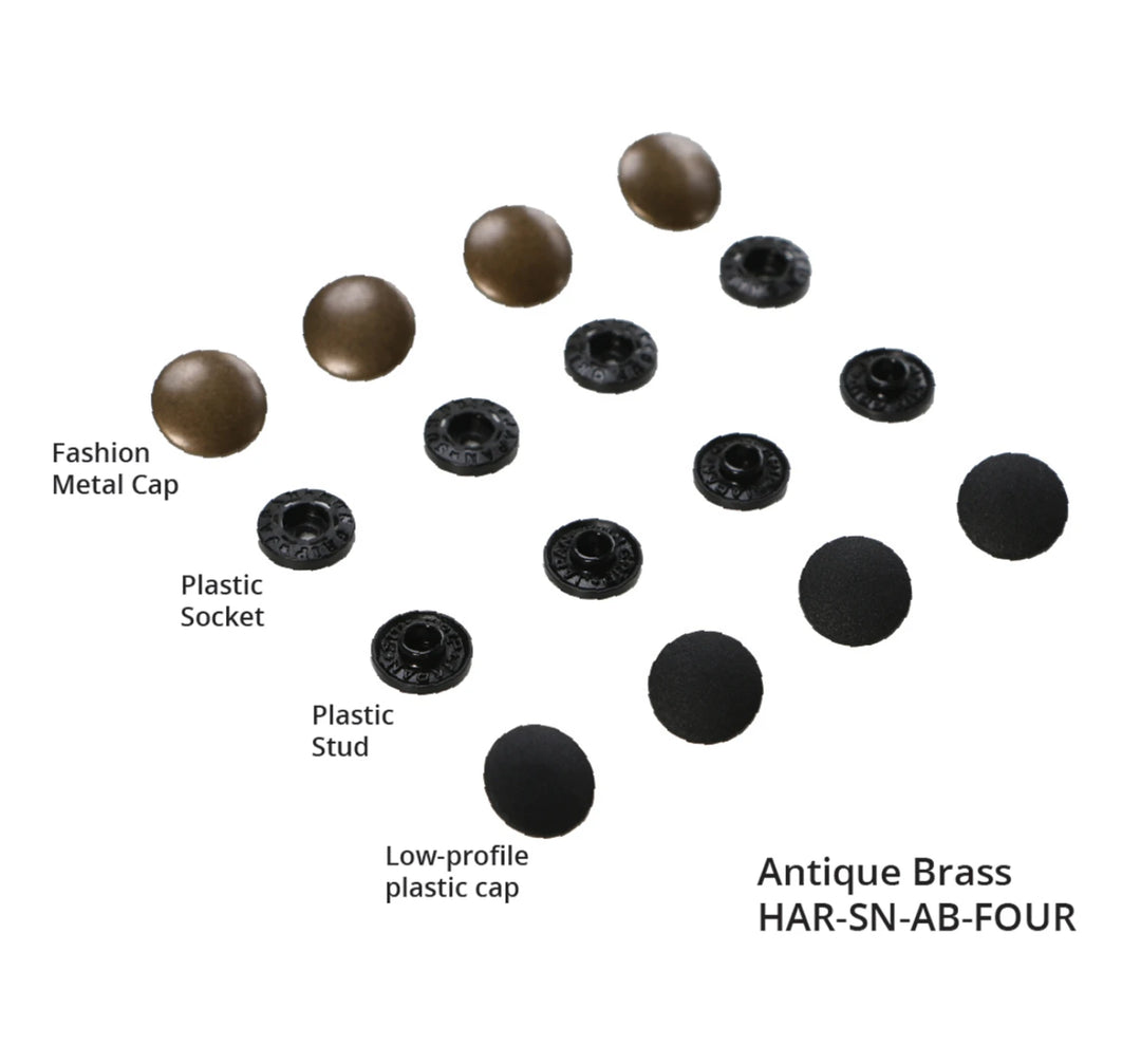 Tool-free Snaps - Set of Four - Antique Brass