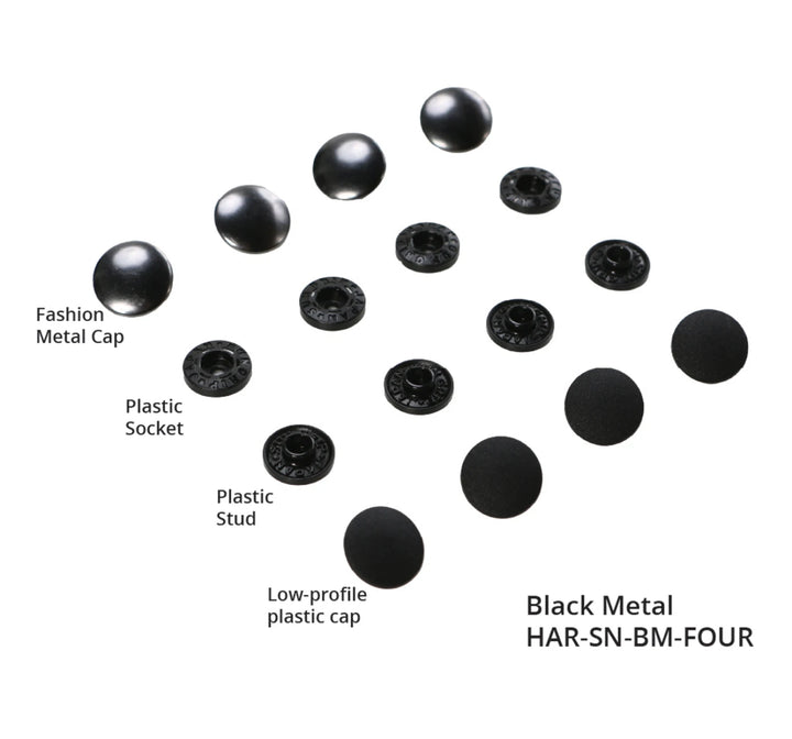 Tool-free Snaps - Set of Four - Black Metal
