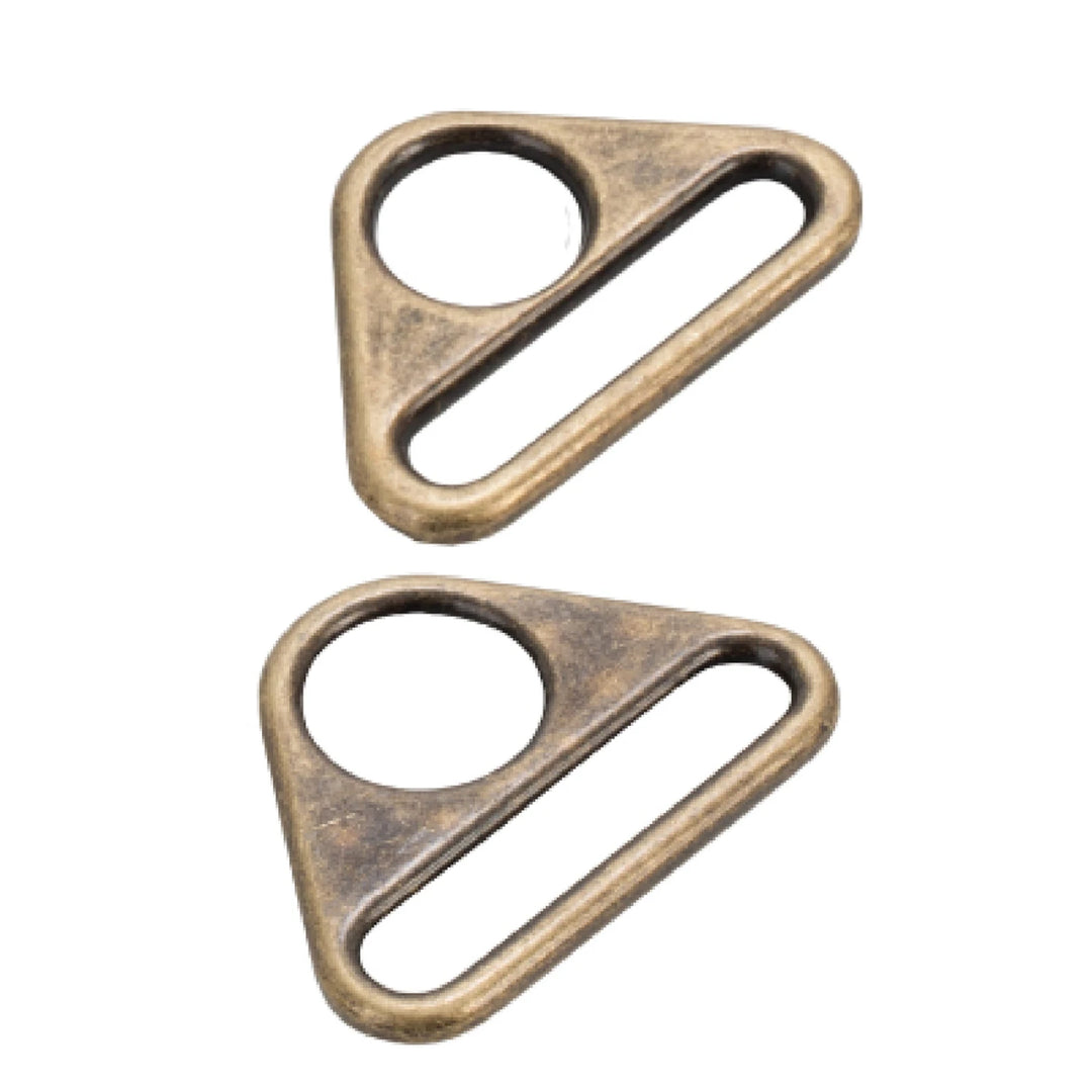 1.5" Flat Trinagle Rings Antique Brass x2