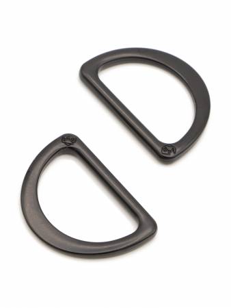 D Ring Flat 1in Black Metal Set Of Two