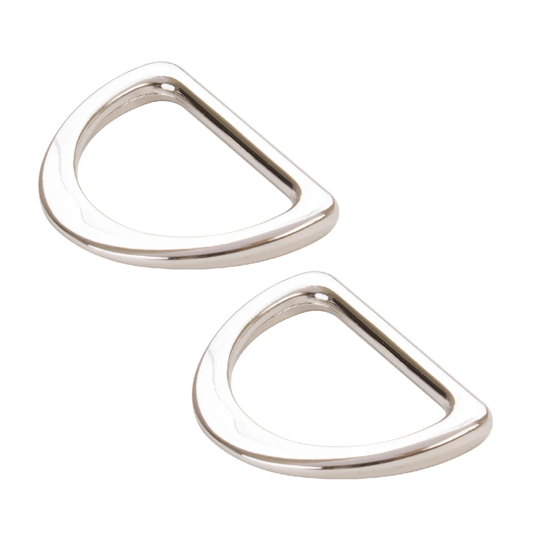 D Ring Flat Nickel Set Off 2 1"