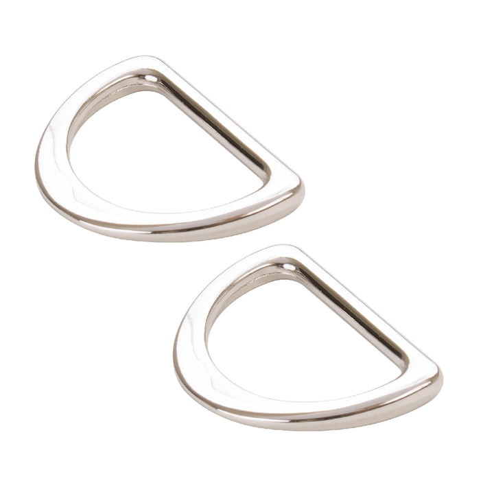 D Ring Flat Nickel Set Off 2 1"