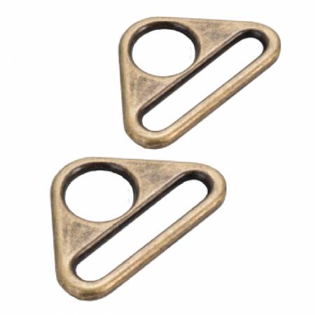 By Annie Triangle Rings Antique Brass 1"