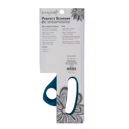 Perfect Scissors by Karen Kay Buckley Bent Handle Micro-Serrated Non-Slip Dark Teal 8-1/2''