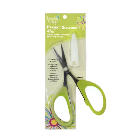 Perfect Scissors Green 4-3/16in Small Micro-Serrated Non-Slip Blade