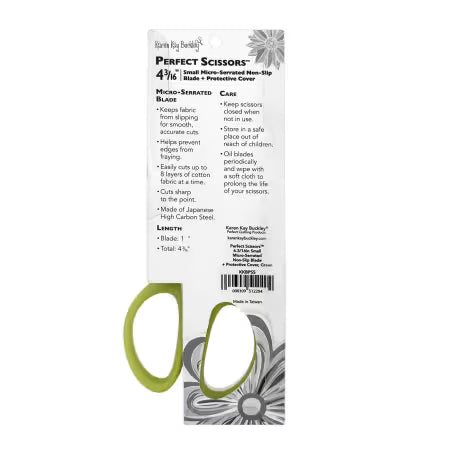 Perfect Scissors Green 4-3/16in Small Micro-Serrated Non-Slip Blade