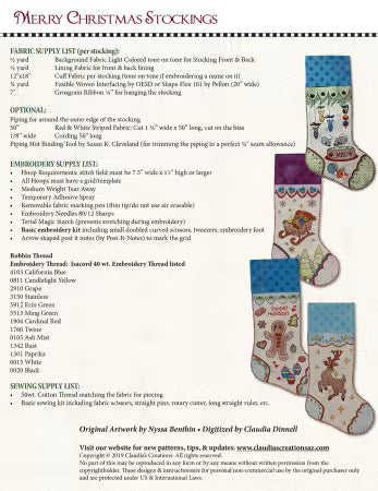 Claudia's Creations Merry Christmas Stockings
