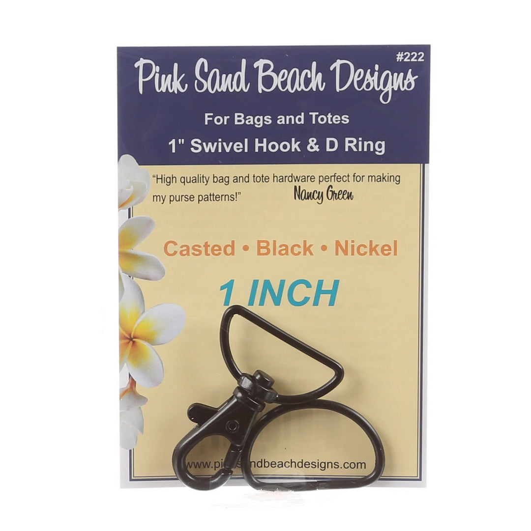 Swivel Hook And D Ring Black 1"