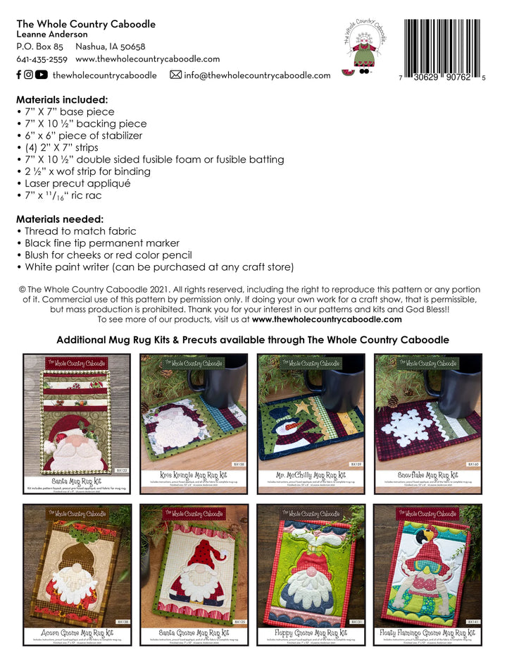 The Whole Country Caboodle Rudy Mug Rug Kit