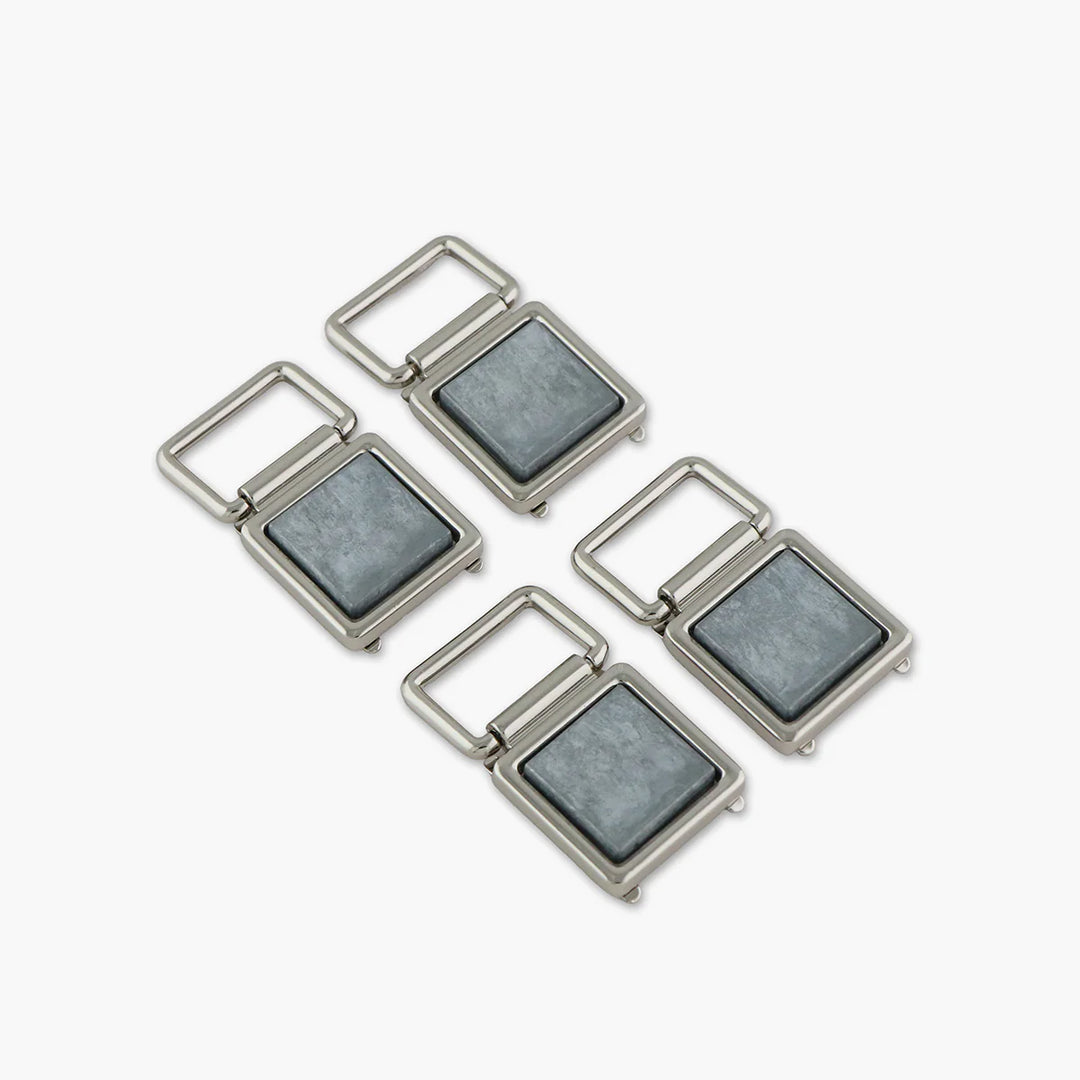 Siver Fabric Covered Strap Connectors