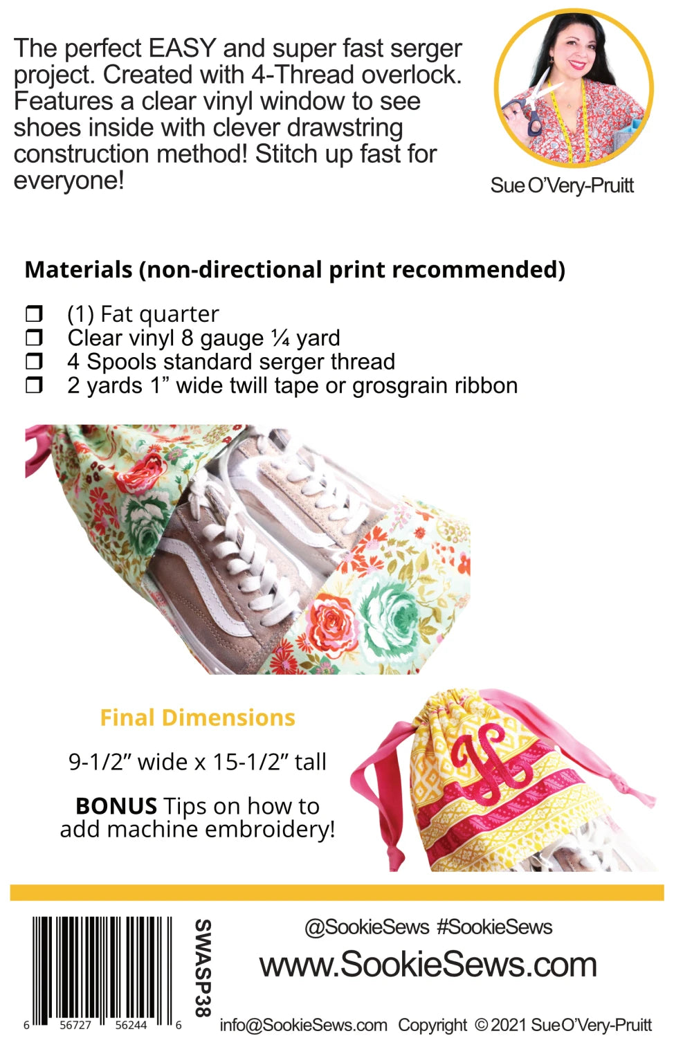 Speedy Serger Shoe Bag Pattern