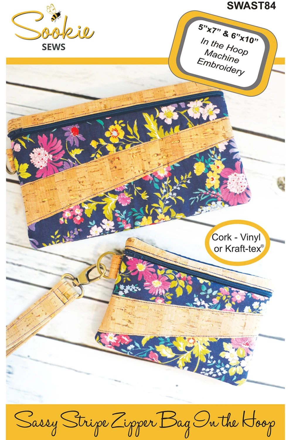 Sassy Stripe Zipper Bag