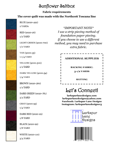 Sunflower Saltbox Pattern