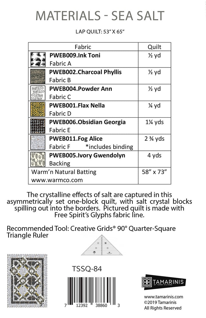Sea Salt Quilt Pattern Tamarinis