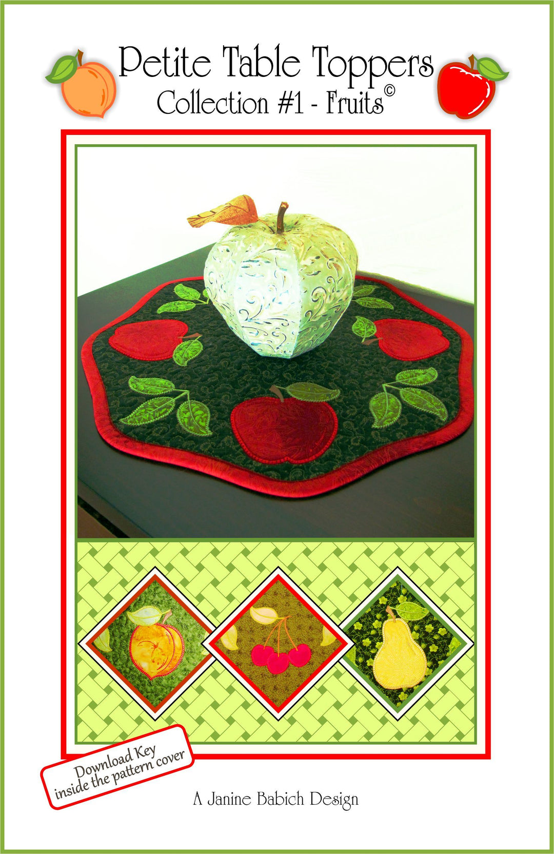 Petite Table Toppers Col 1- Fruits Machine Embroidery