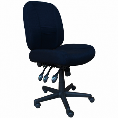 Horn Of America Chair Black With Blue Upholstery Model # 17090C