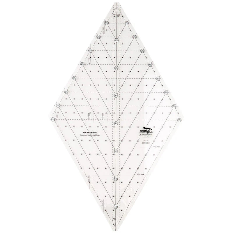 Creative Grids Non-Slip 60 Degree Diamond Ruler