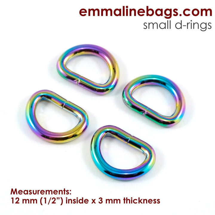 Emmaline D Rings 1/2" Iridescept Rainbow