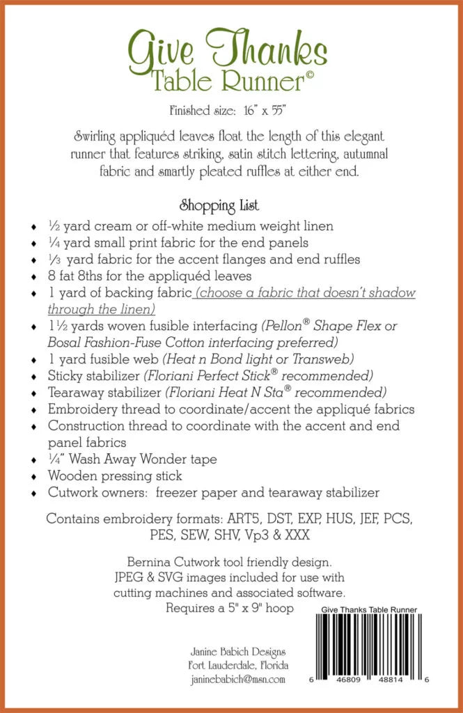 Give Thanks Table Runner