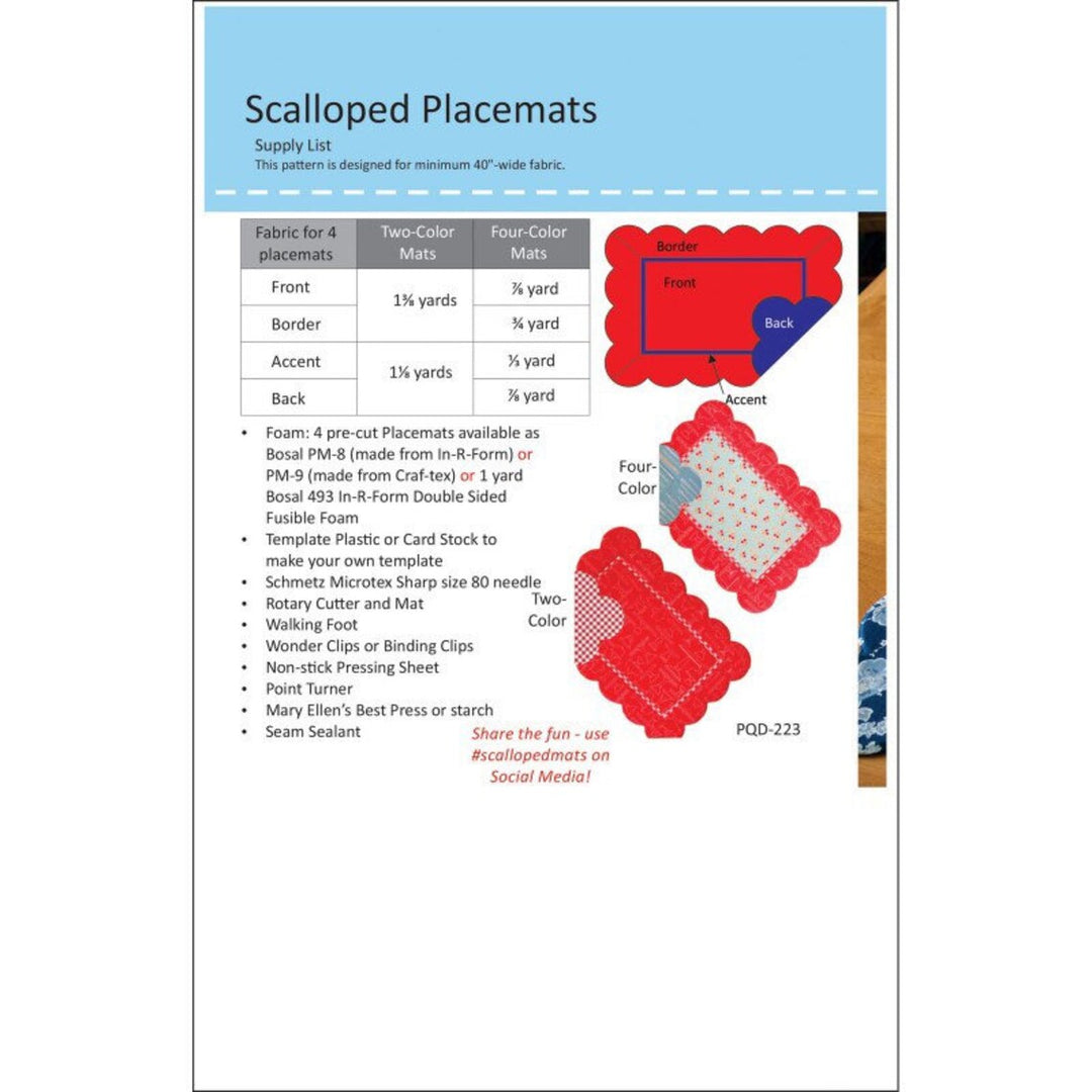 Scalloped Placemats by Poor House Quilt Designs