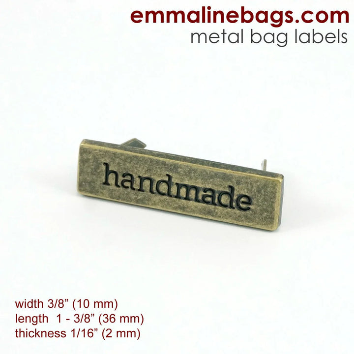Bag Label "Handmade" Antique Brass