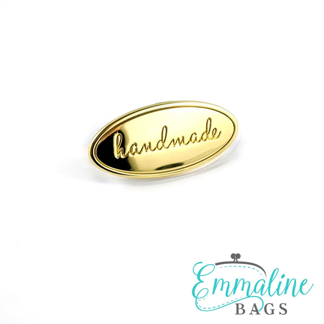 Emmaline- Oval Bag Label Handmade Gold