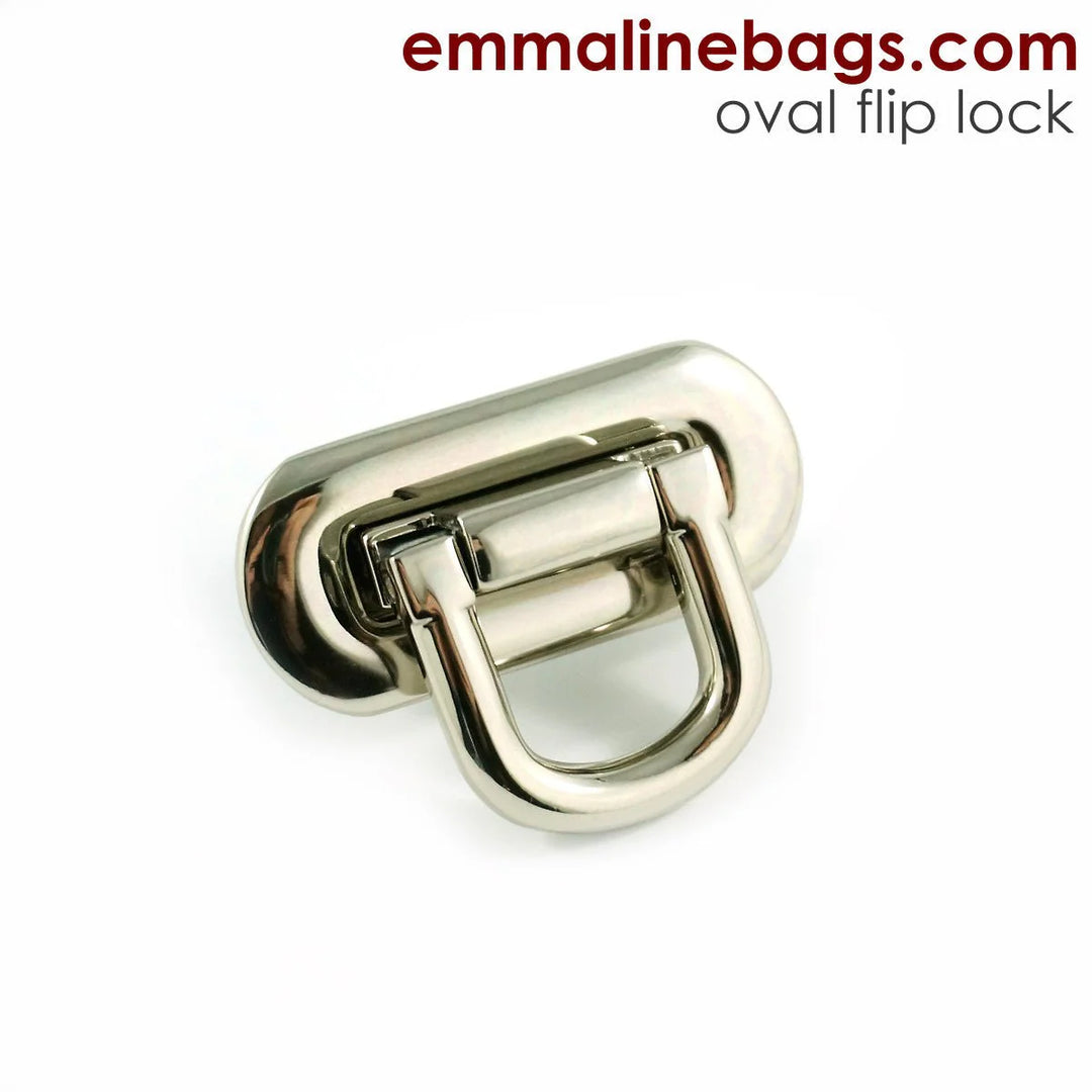 Emmaline - Oval Flip Lock - Nickel