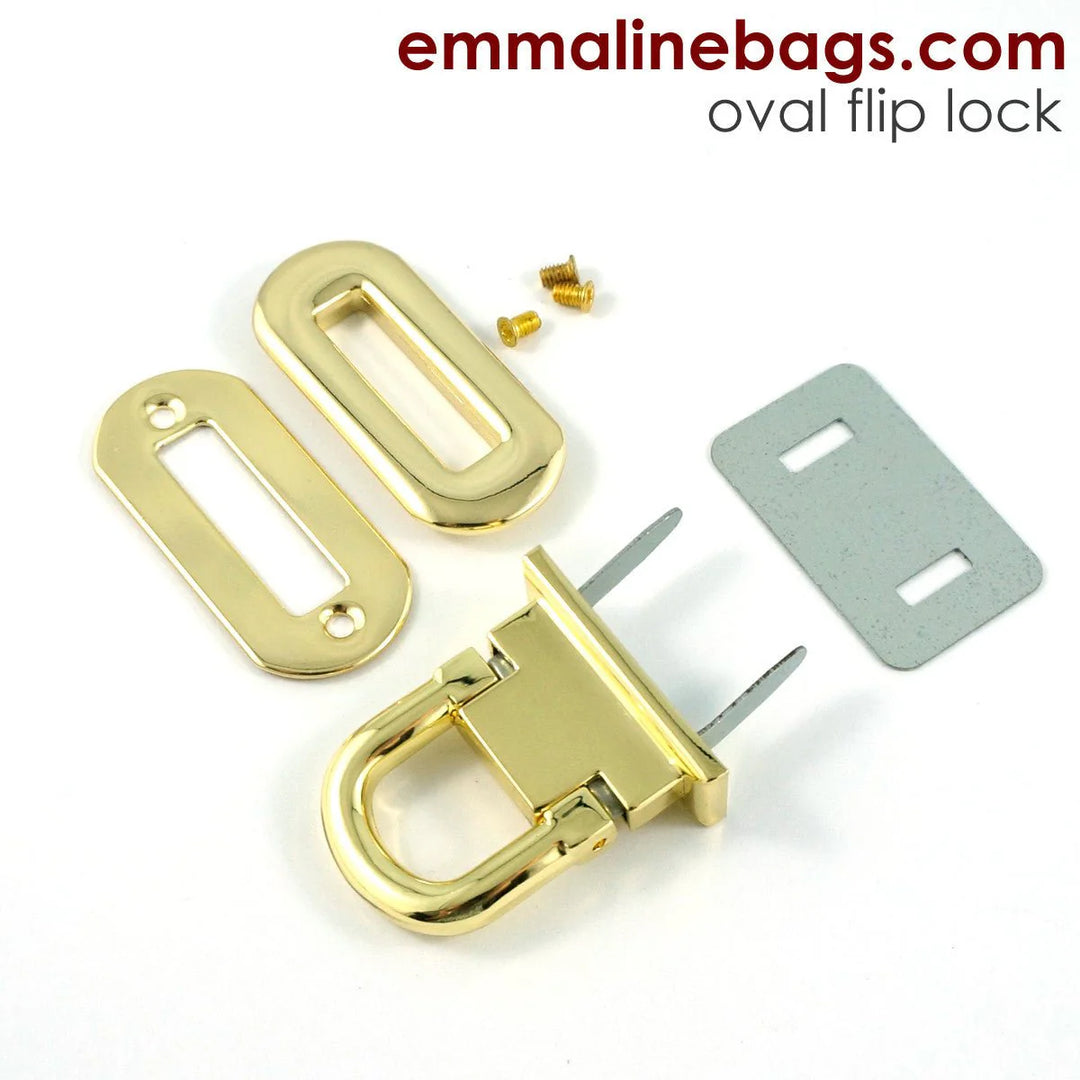 Emmaline - Oval Flip Lock - Nickel