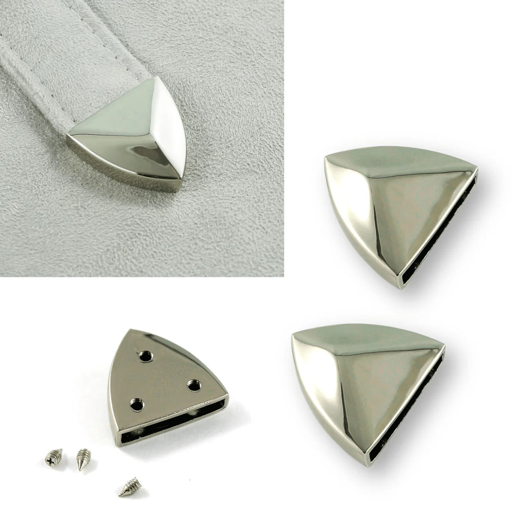 Strap End Caps Pointed Nickel