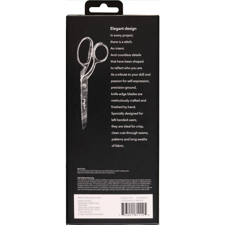 Gingher 8" Left-Handed Dressmaker Shears