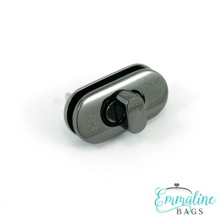 Emmaline Small Turn Lock 13/8" x 3/4" Gunmetal
