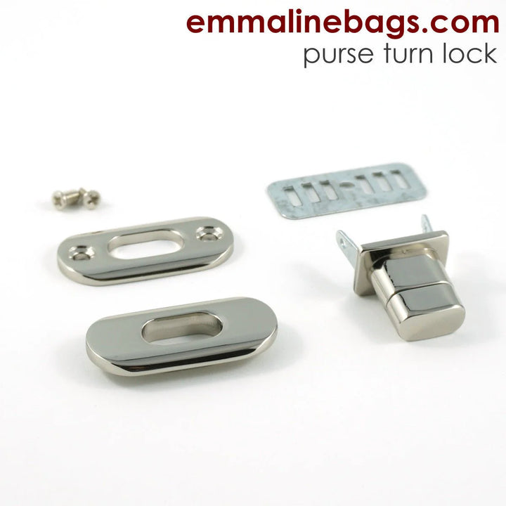 Emmaline Small Turn Lock 13/8" x 3/4" Gunmetal