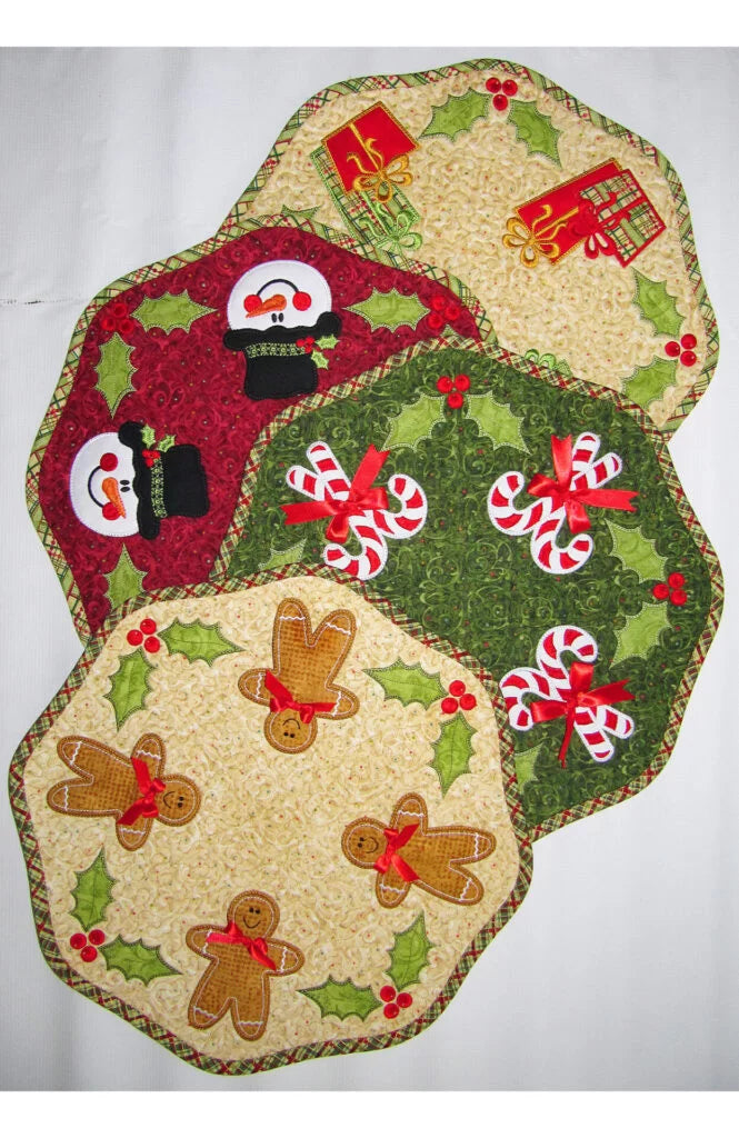 Petite Table Toppers Col 3- Winter Holiday Machine Embroidery